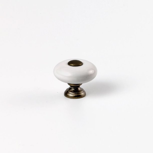 Porcelns knop hvid antik
