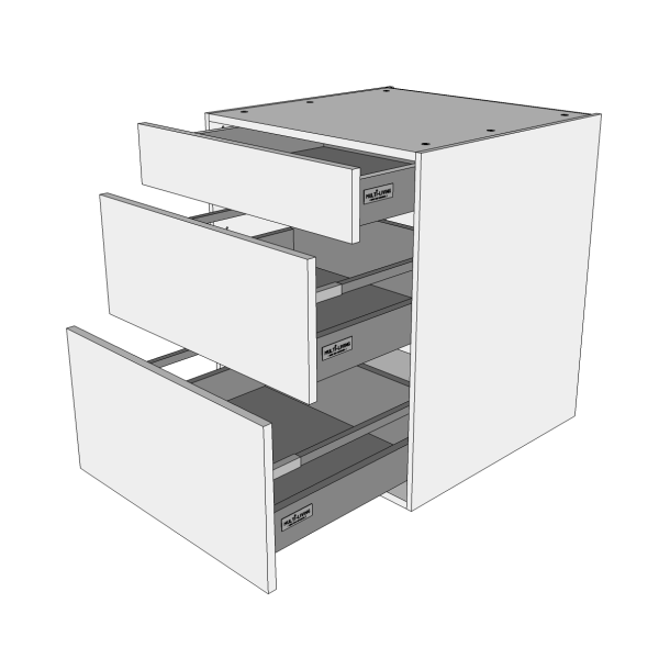 Kolonialskab 100 cm med 3 skuffer - deludtr�k