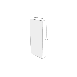 16 mm Integreret gavl 1312 x 580 mm