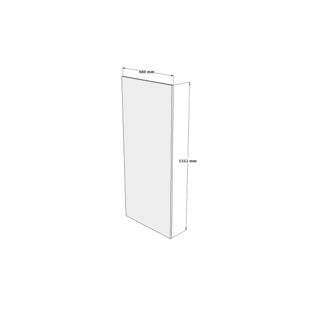 16 mm Integreret gavl 1312 x 580 mm