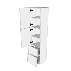 Bad hjskab 30 cm med 4 hylder, 2 skuffer og 2 lger - fuldudtrk