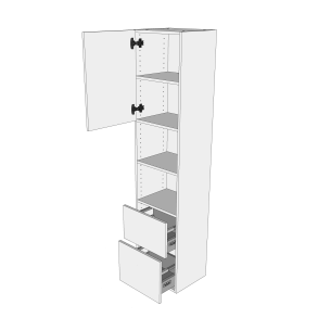 Bad hjskab 40 cm med 4 hylder, 2 skuffer og lge - fuldudtrk