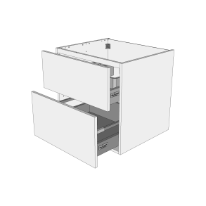 Bad vaskeskab 60 cm med 2 skuffer - fuldudtrk