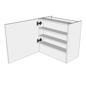 Lav emhtteskab 60 cm med 2 hylder og lge