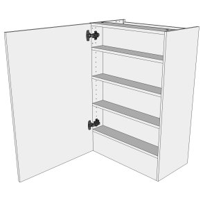 Hj emhtteskab 60 cm med 3 hylder og lge