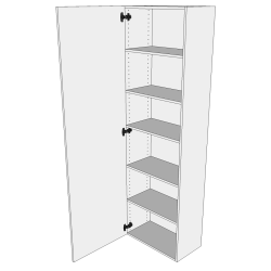 Tilpasningsskab 40 cm med 5 hylder og lge