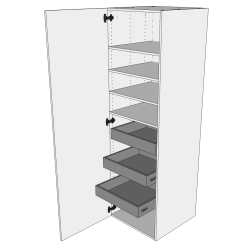 Linnedskab 40 cm med 4 hylder, 3 bakker og lge - deludtrk