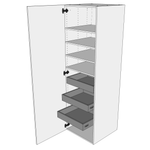 Linnedskab 40 cm med 4 hylder, 3 bakker og lge - deludtrk