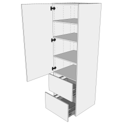 2 skuffelook - Opbevaringsskab 40 cm med lge og 2 skuffer - fuldudtrk