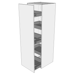 Udtrksskab 60&nbsp;cm med 3 skuffer og 2 bakker - fuldudtrk