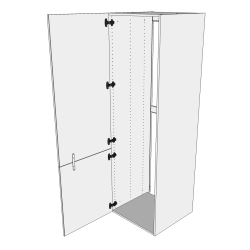 Indbygningsskab til kl 60 cm med to-delt lge