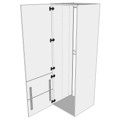 2 skuffelook - Indbygningsskab til kl 60 cm til kl med to-delt lge