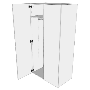 Bjleskab 100 cm med hylde, bjlestang og 2 lger