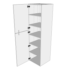 XL Hyldeskab 40 cm med 5 hylder og to-delt lge