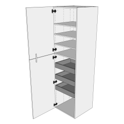 XL Linnedskab 40 cm med 4 hylder, 3 bakker og to-delt lge - deludtrk 
