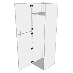 XL Hjskab 50 cm med hylde og to-delt lge