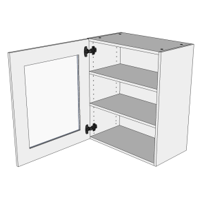 Vitrineskab 60 cm med 2 hylder og lge i klar glas
