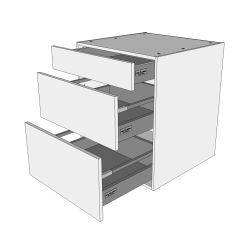 Kolonialskab 60 cm med 3 skuffer - fuldudtrk