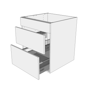 Vaskeskab/kolonialskab 60 cm med 2 skuffer - fuldudtrk