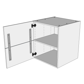 2 skuffelook - Hyldeskab 60 cm med hylde og lge