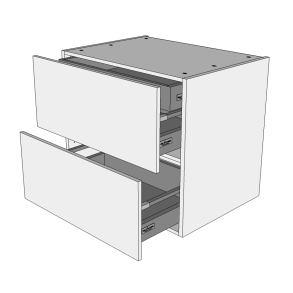 2 skuffelook - HQ skuffeskab 80 cm med 2 skuffer og indvendig bakke - fuldudtrk