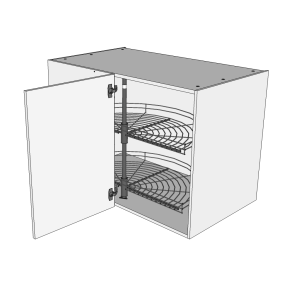 Hjrneskab 100 cm med lge og 1/2 karrusel med 2 hylder